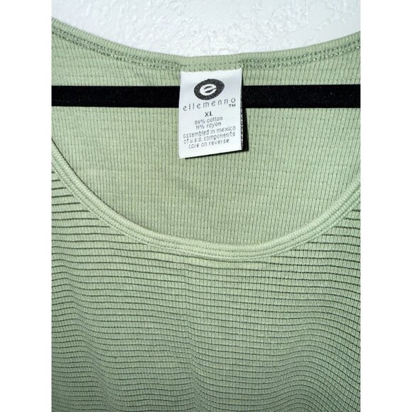 Vintage Ellemenno Women's Sleeveless Top Size XL Y2K Crop Tank Top Green K - Picture 3 of 6